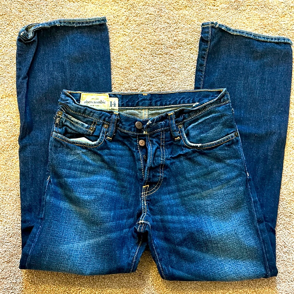 Abercrombie “Baxter Low Rise Slim Boot” Boys Size 14 with extended pockets!